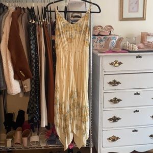 Yellow, Floral Urban Outfitters Midi Dress